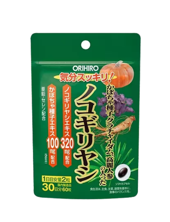 фото упаковки Orihiro Пальметто с семенами тыквы, женьшенем, цинком