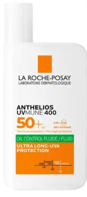La Roche-Posay Anthelios UVMUNE 400 флюид для лица SPF50+, флюид, солнцезащитный матирующий, 50 мл, 1 шт.